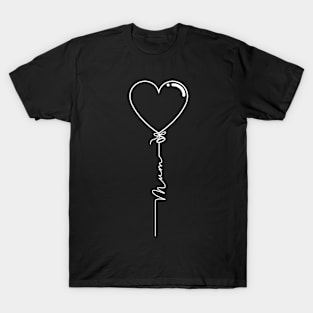 Mothers Day Heart Balloon - Mum - White - Commonwealth Spelling T-Shirt